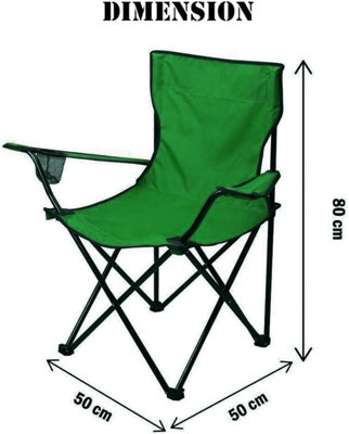 Compact Quick Folding Camping Chair with Arm Rest Carrying Bag and ...