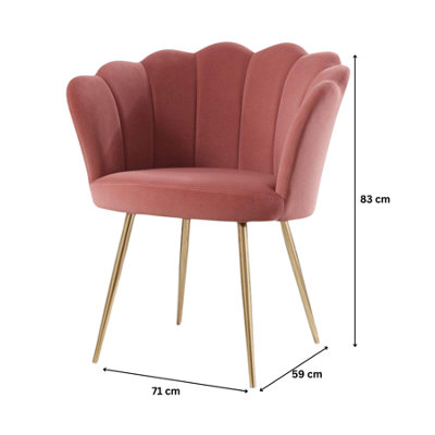 Compact Scallop Round Back Pink Occasional Accent Chair