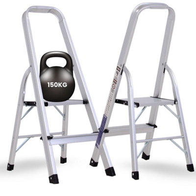 Compact Small Step Ladder 2 step - 88cm High, Lightweight & Foldable ...