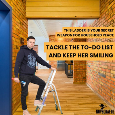 Compact Small Step Ladder 3 step - 105cm High, Lightweight & Foldable ...