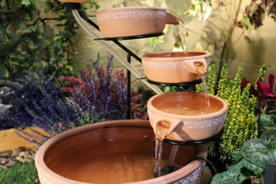Compact Terracotta Traditional Solar Water Feature