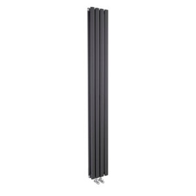 Compact Vertical Double Panel Radiator - 1800mm x 236mm - 2461 BTU - Anthracite- Balterley