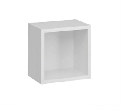 Compact White Matt Cube Wall Storage 35cm - Stylish Display & Organise