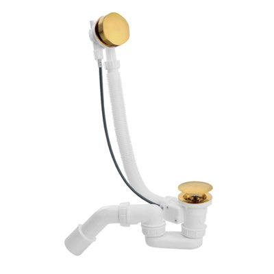 Complete bath waste set L750 mm with high flow siphon and metal cover ...