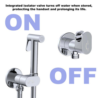 Complete Douche Kit with Integrated 90 Degree Turn Valve Iso Valve and ...