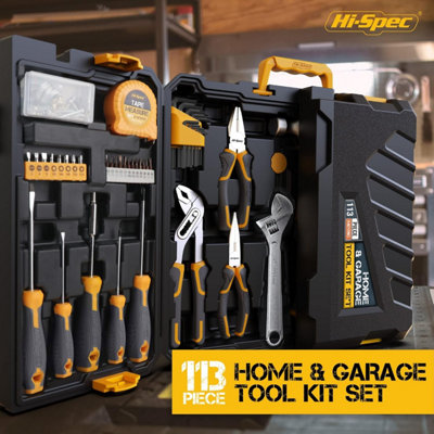 Complete Hand Tool Set: Tool Kit for Home & Professional Use 113 Pc Hi-Spec