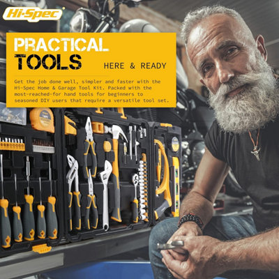 Complete Hand Tool Set: Tool Kit for Home & Professional Use 113 Pc Hi-Spec