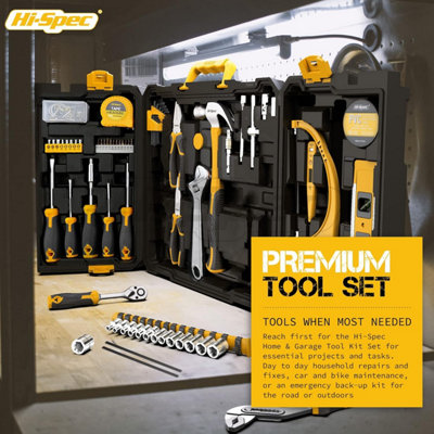 Complete Hand Tool Set: Tool Kit for Home & Professional Use 113 Pc Hi-Spec