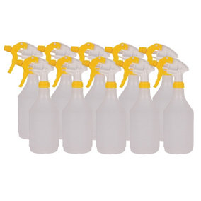 Complete Pack Of 10 x 750ml Yellow Coloured Hand Trigger Spray Bottles for Cleaning