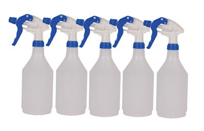 Complete Pack Of 5 x 750ml Blue Coloured Hand Trigger Spray Bottles for Cleaning