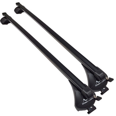 Complete Roof Rack Bars System Square Steel, fits Mercedes C Class 2015-onwards, Flush Rail Fitment