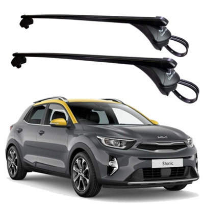 Complete Steel Roof Rack Bars System, Fits Kia Stonic 2017+ onwards -100kg