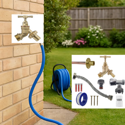Complete Through-Wall Outdoor Tap Installation Kit with Self-Cutting ...