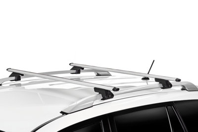 Complete Universal Aerodynamic Aluminium Roof Rack Cross Bars for Vehicles with Open Roof Rails 120cm