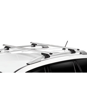 Complete Universal Aerodynamic Aluminium Roof Rack Cross Bars for Vehicles with Open Roof Rails 120cm