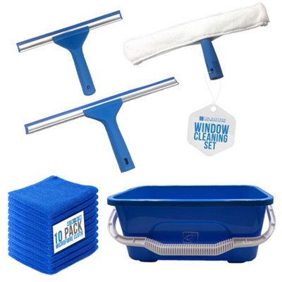 Complete Window Cleaning Kit Includes Large Bucket, 2 Squeegees, Washer ...