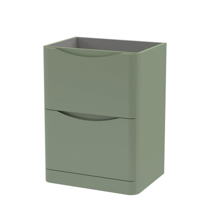 Components Floor Standing 2 Drawer Unit, 600mm-Satin Green