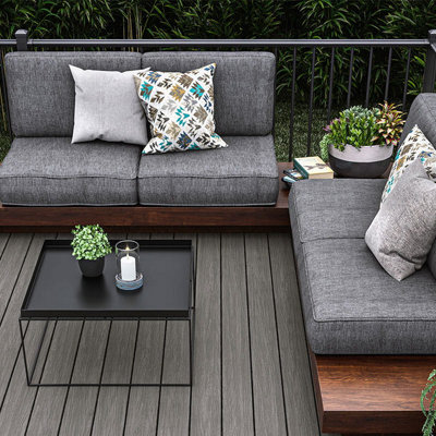 Composite Decking 140mm x 3m Grey PK8 (Clips Included) - 4