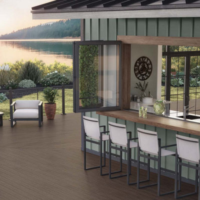 Composite Decking 140mm x 5m Black PK4 (Clips Included) - 3