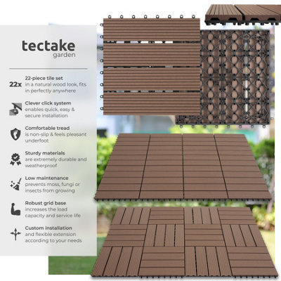 Composite Decking Tegulas - click system, wood look, outdoor safe Set ...