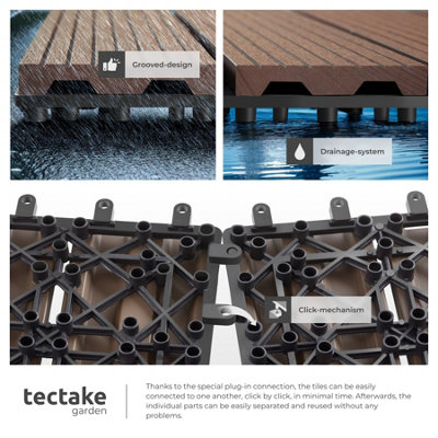 Composite Decking Tegulas - click system, wood look, outdoor safe Set ...