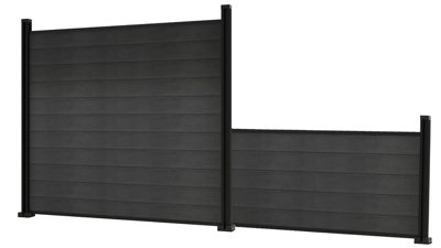Composite Fence Kit 4ft/1200mm High x 30ft/9.0m Long (6 Posts + 35 ...
