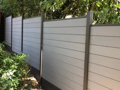 Composite Fence Kit 5ft/1500mm High x 12ft/3.6m Long (3 Posts + 18 ...