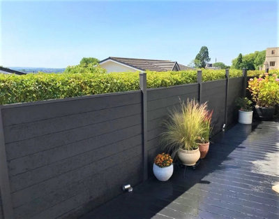 Composite Fence Kit 5ft/1500mm High x 12ft/3.6m Long (3 Posts + 18 ...