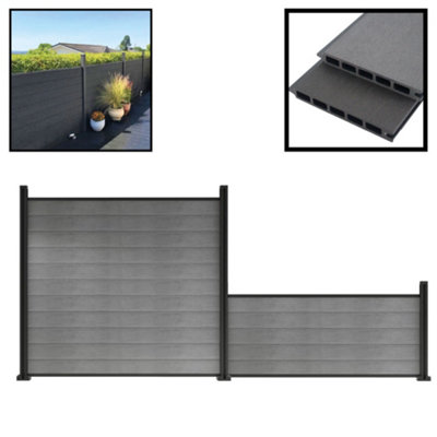 Composite Fence Kit 6ft/1800mm High x 102ft/30.6m Long (18 Posts + 187 ...