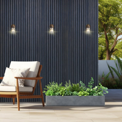 Composite Outdoor Slat Wall Panels - Charcoal Black -PACK OF 3