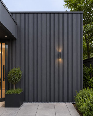 Composite Outdoor Wall Cladding Panels In Grey 21 X 180CM For Garden ...