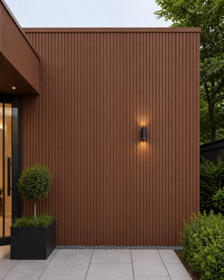 Composite Outdoor Wall Cladding Panels In Light Brown 21 X 180CM For ...