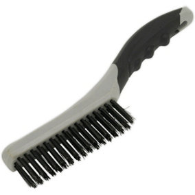 Composite Wire Brush with Carbon Steel Fill - Contoured Soft Grip Handle