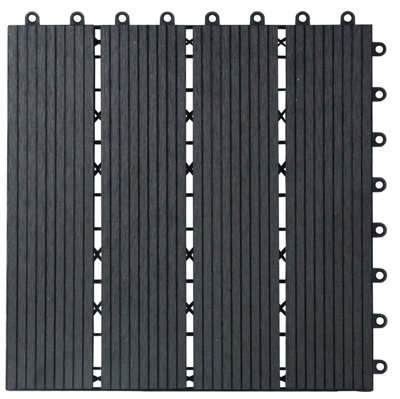 Composite Wood Decking Tiles 12 Pack - Black