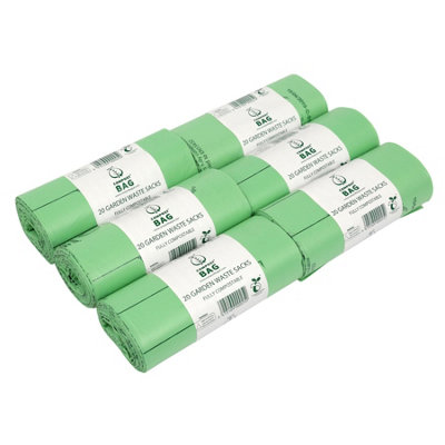 Compost Bag Compostable Garden Waste Sacks - 6 Rolls