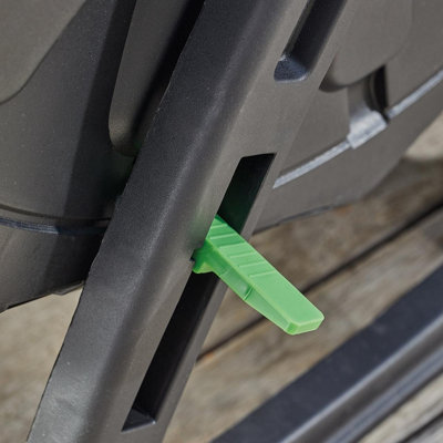 Compost Tumbler - Plastic Outdoor Garden Composting Tool with Manual Rotating Action - Measures H72 x W54 x D29cm, 77L Capacity