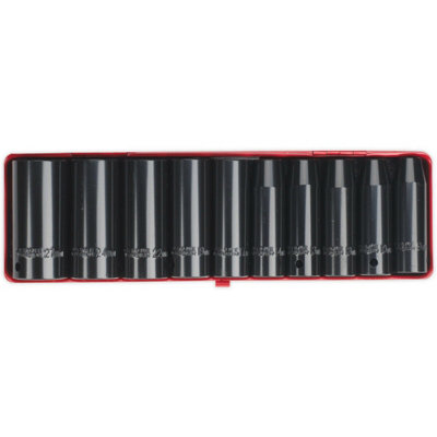 Comprehensive 10 Piece Impact Socket Set - 1/2 Inch Drive - Deep ...