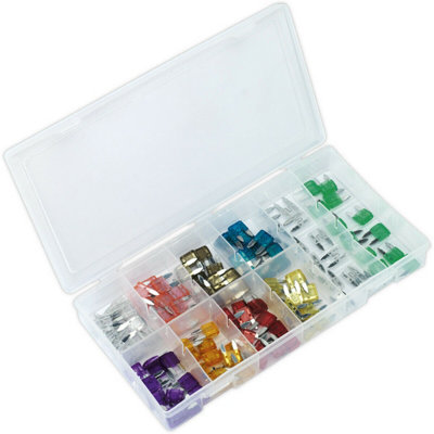 BUSY-CORNER Mini Blade Fuse Kit 50 Stuks - Gloeiende Zekeringen 5A-30A Auto SUV Boot Motor