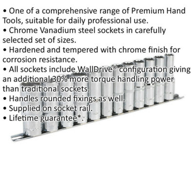 Comprehensive 12 Pack Deep Socket Set with 1/2 Inch Metric Square Drive