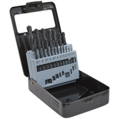 Comprehensive 19 Piece HSS Drill Bit Set - 1mm to 10mm with 118 Degree Tip in Metal Case