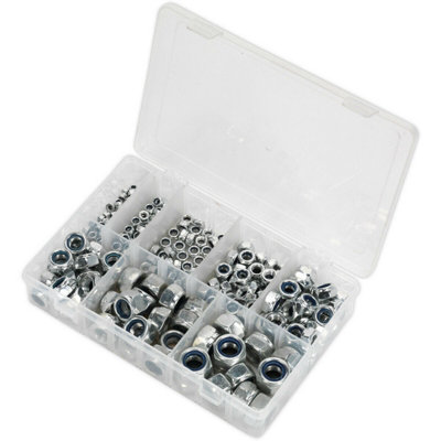 Comprehensive 255 Piece Nylon Locknut Set - M4 to M16 in Partitioned ...