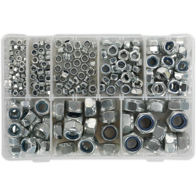 Comprehensive 255 Piece Nylon Locknut Set - M4 to M16 in Partitioned ...