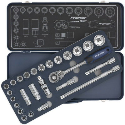 Comprehensive 26-Piece Metric Socket Set with LOCK-ON Technology and ...