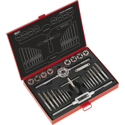 Comprehensive 28-Piece Imperial Tap and Die Set for Manual Threading