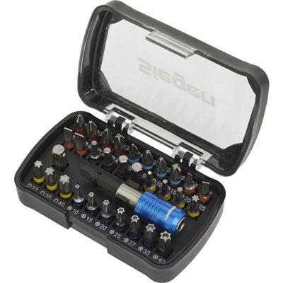 Comprehensive 32 Piece Power Tool Bit Set with Colour-Coding for Easy Identification