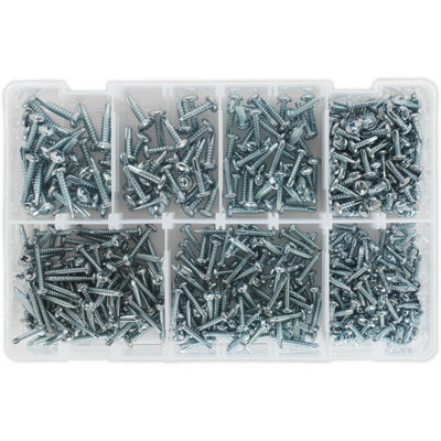 Comprehensive 500 Pack Self Drilling Screw Set with Phillips Pan Head ...