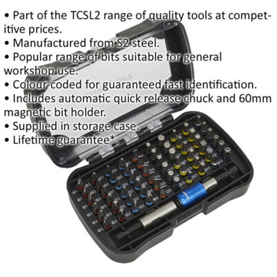 Comprehensive 62 Piece Colour-Coded Power Tool Bit Set for All Your DIY Needs
