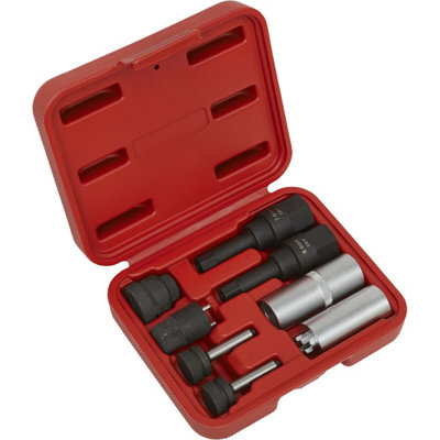Comprehensive 8 Piece Diesel Injector Repair Socket Set with Hex Security Bits