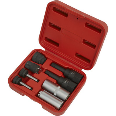 Comprehensive 8 Piece Diesel Injector Repair Socket Set with Hex Security Bits