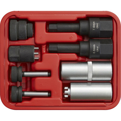 Comprehensive 8 Piece Diesel Injector Repair Socket Set with Hex Security Bits